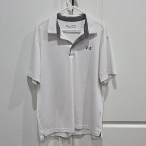 Under Armour Men's Polo Shirt in White and Gray